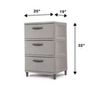 3 Drawer Storage Cabinet Gray - Brightroom™: Plastic Utility Storage Drawers, Universal Organization, No Assembly Required