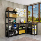 Shuntong Étagère métallique 5 niveaux 34"x14"x72" avec poteau dissimulé, planches stratifiées, finition noire texturée