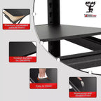 Shuntong Étagère métallique 5 niveaux 34"x14"x72" avec poteau dissimulé, planches stratifiées, finition noire texturée