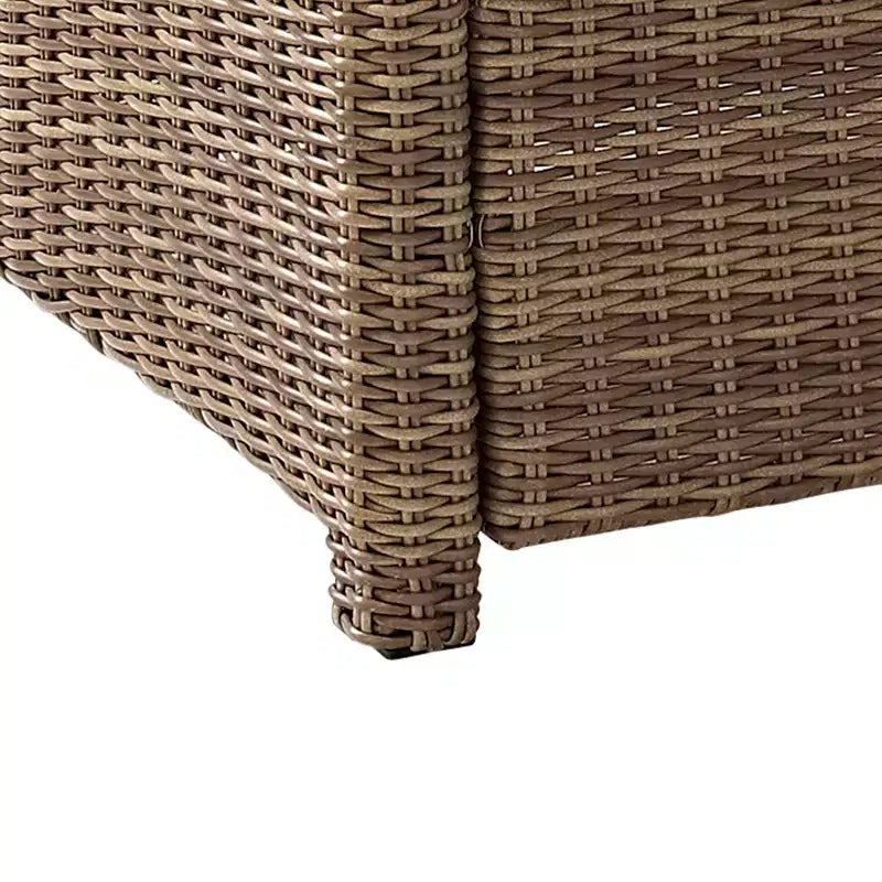 Bradenton 3pc Outdoor Wicker Arm Chairs with Side Table: Steel Frame, UV-Resistant - Crosley