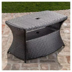 Megalo Ensemble 3 pièces de chaises longues de patio en osier tout temps avec table d'appoint - Marron - Christopher Knight Home