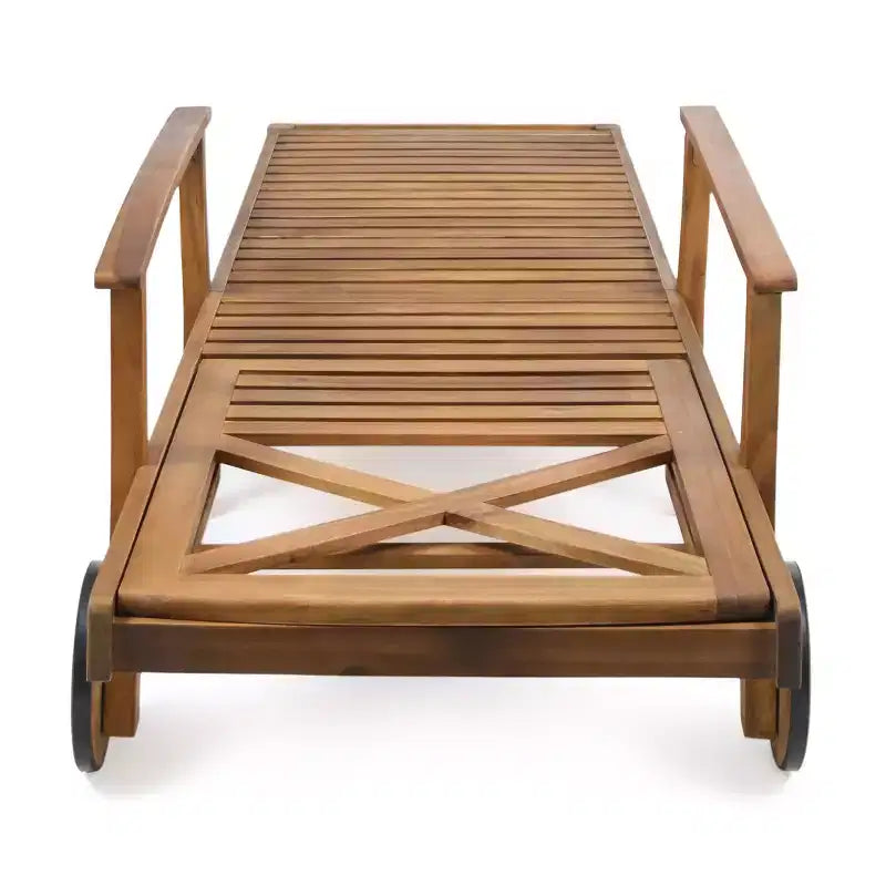 Perla 3pc Outdoor Acacia Wood Chaise Lounge Set with Cushions - Teak/Orange - Christopher Knight Home