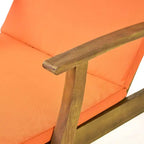 Perla 3pc Outdoor Acacia Wood Chaise Lounge Set with Cushions - Teak/Orange - Christopher Knight Home
