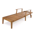 Perla 3pc Outdoor Acacia Wood Chaise Lounge Set with Cushions - Teak/Orange - Christopher Knight Home