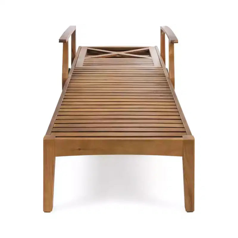 Perla 3pc Outdoor Acacia Wood Chaise Lounge Set with Cushions - Teak/Orange - Christopher Knight Home