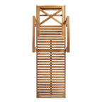 Perla 3pc Outdoor Acacia Wood Chaise Lounge Set with Cushions - Teak/Orange - Christopher Knight Home