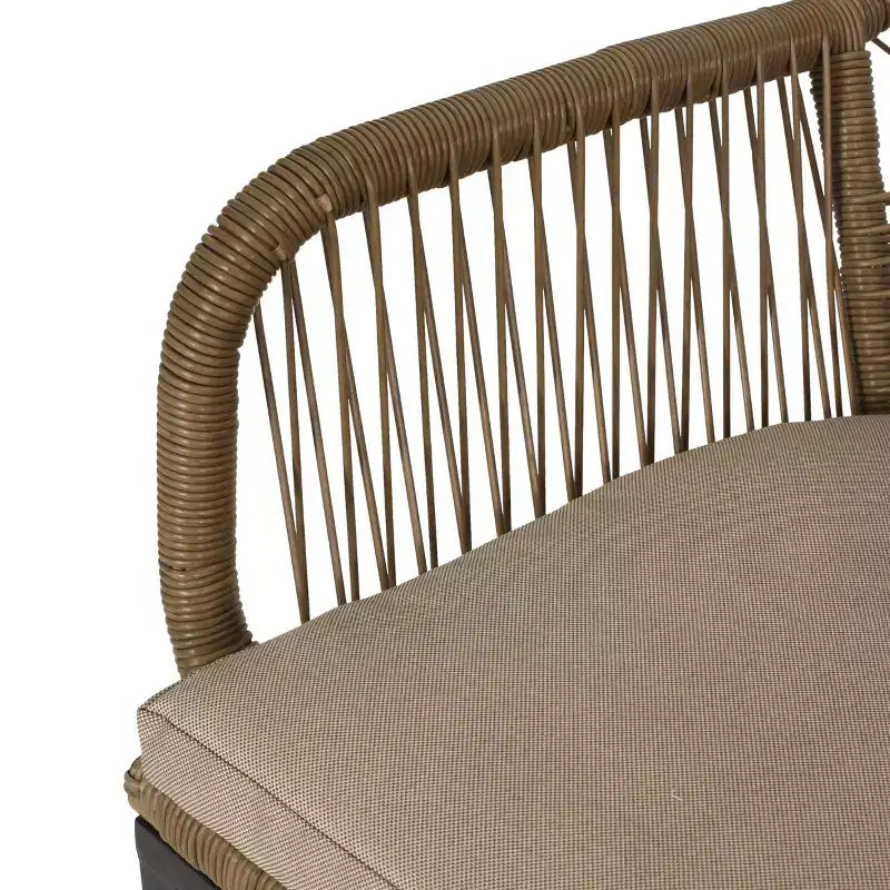 Russel 3pc Outdoor Wicker 2 Seater Chat Set: Flared Design, Glass Tabletop - Christopher Knight Home