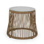 Russel 3pc Outdoor Wicker 2 Seater Chat Set: Flared Design, Glass Tabletop - Christopher Knight Home