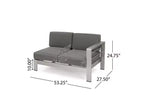Cape Coral 5pc Aluminum Sofa Set with Cushions - Khaki - Christopher Knight Home: Weather-Resistant Patio Conversation Set