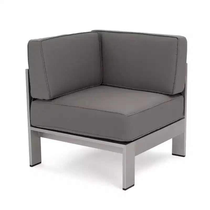 Cape Coral 5pc Aluminum Sofa Set with Cushions - Khaki - Christopher Knight Home: Weather-Resistant Patio Conversation Set