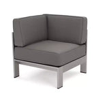 Cape Coral 5pc Aluminum Sofa Set with Cushions - Khaki - Christopher Knight Home: Weather-Resistant Patio Conversation Set