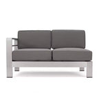 Cape Coral 5pc Aluminum Sofa Set with Cushions - Khaki - Christopher Knight Home: Weather-Resistant Patio Conversation Set