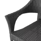 Pierce 3pc Wicker Chat Set - Gray - Christopher Knight Home: Outdoor Seating with Accent Table, No Assembly Required