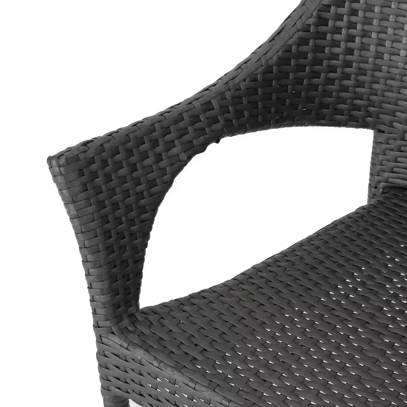 Pierce 3pc Wicker Chat Set - Gray - Christopher Knight Home: Outdoor Seating with Accent Table, No Assembly Required