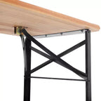 3pc Outdoor Folding Wooden Picnic Table Set - WELLFOR: Iron & Fir Wood, Portable, Rust-Resistant