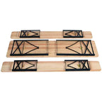 3pc Outdoor Folding Wooden Picnic Table Set - WELLFOR: Iron & Fir Wood, Portable, Rust-Resistant