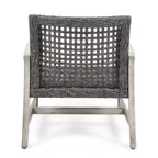 Ensemble de 5 chaises de club et de foyer en bois et osier Breakwater – Gris clair/Noir/Gris – Christopher Knight Home : Structure en acacia, Rotin PE