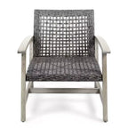 Ensemble de 5 chaises de club et de foyer en bois et osier Breakwater – Gris clair/Noir/Gris – Christopher Knight Home : Structure en acacia, Rotin PE