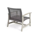 Ensemble de 5 chaises de club et de foyer en bois et osier Breakwater – Gris clair/Noir/Gris – Christopher Knight Home : Structure en acacia, Rotin PE