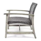 Ensemble de 5 chaises de club et de foyer en bois et osier Breakwater – Gris clair/Noir/Gris – Christopher Knight Home : Structure en acacia, Rotin PE