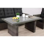 Ensemble de conversation d'extérieur 6 pièces en osier Asti – Gris – Alaterre Furniture : Salon de jardin résistant aux intempéries avec canapé, fauteuils et table