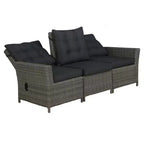 Ensemble de conversation d'extérieur 6 pièces en osier Asti – Gris – Alaterre Furniture : Salon de jardin résistant aux intempéries avec canapé, fauteuils et table