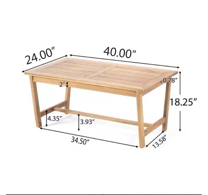 Panama 8pc Acacia Wood Chat Set with Coffee Table: Outdoor Seating - Christopher Knight Home
