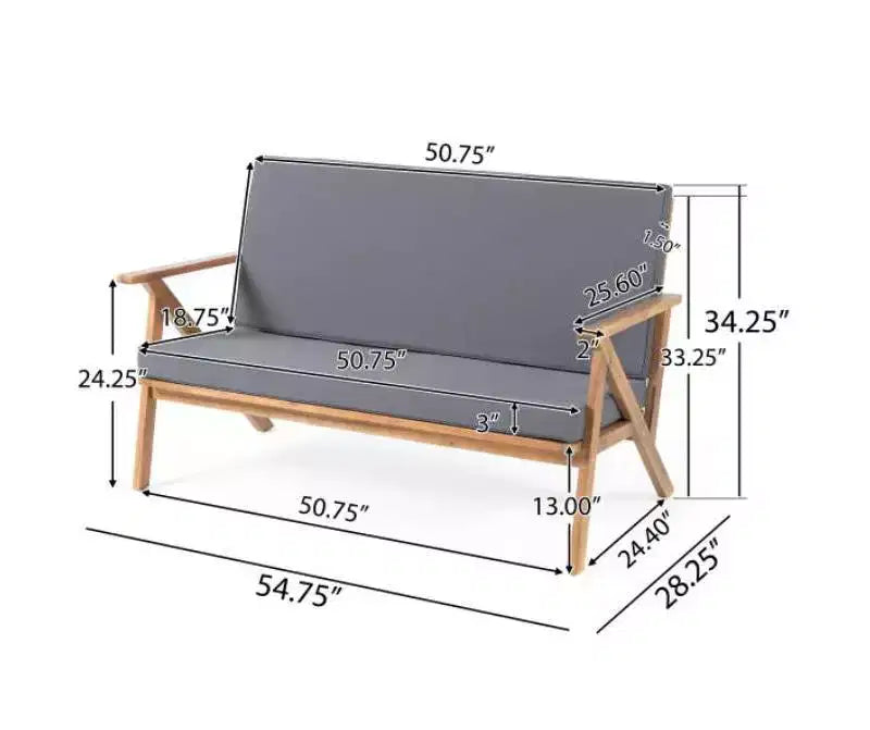 Panama 8pc Acacia Wood Chat Set with Coffee Table: Outdoor Seating - Christopher Knight Home