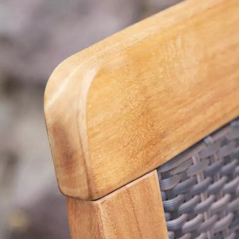 Ensemble de conversation d'extérieur 3 pièces Sonoma Lane Stafford en teck – Résistant aux intempéries avec coussins zippés taupe et table d'appoint