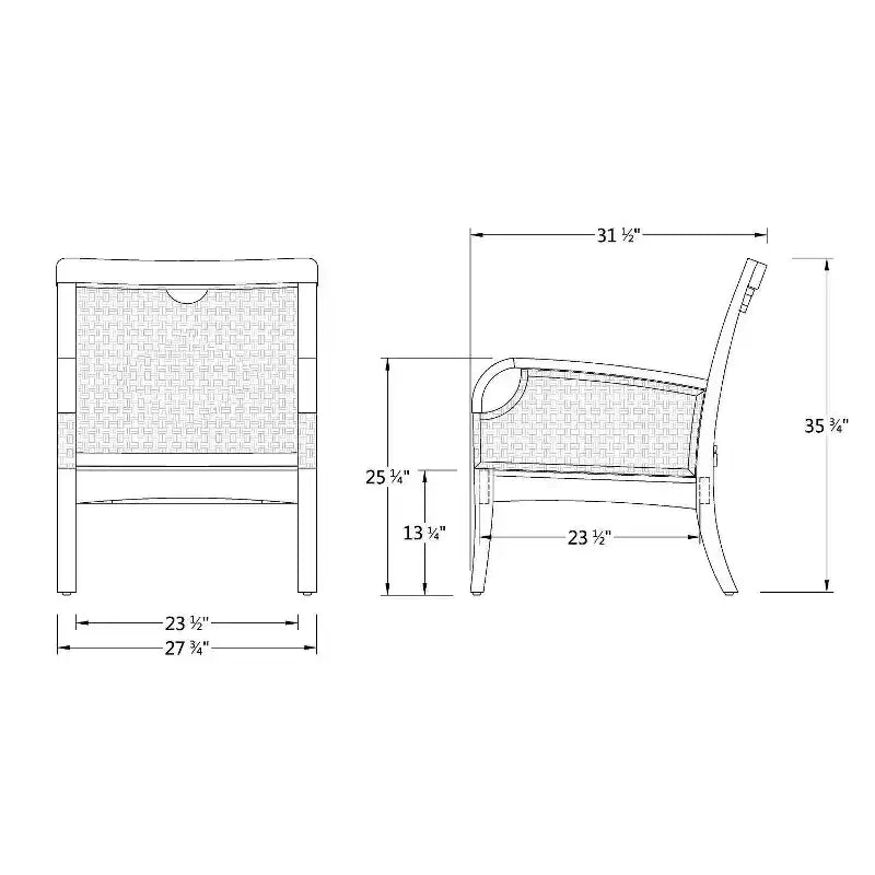 Ensemble de conversation d'extérieur 3 pièces Sonoma Lane Stafford en teck – Résistant aux intempéries avec coussins zippés taupe et table d'appoint