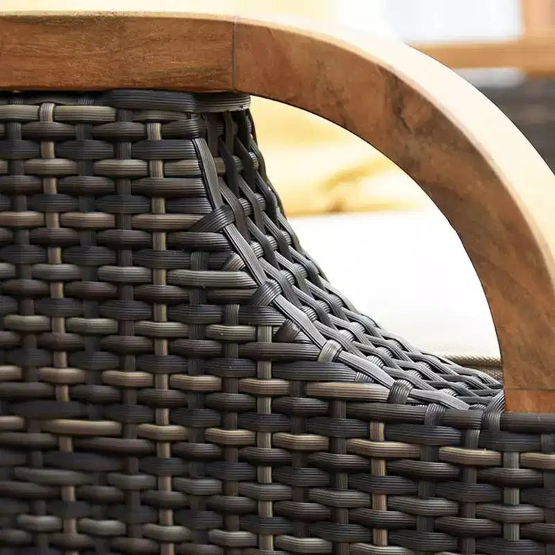Ensemble de conversation d'extérieur 3 pièces Sonoma Lane Stafford en teck – Résistant aux intempéries avec coussins zippés taupe et table d'appoint