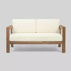 Ensemble de conversation 4 pièces en bois d'acacia Genser : causeuse extérieure, fauteuils club, table basse - Christopher Knight Home