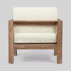 Ensemble de conversation 4 pièces en bois d'acacia Genser : causeuse extérieure, fauteuils club, table basse - Christopher Knight Home