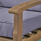 Ensemble de 4 pièces de sièges Peyton en bois d'acacia gris/gris foncé - Christopher Knight Home : Mobilier de conversation extérieur, coussins résistants aux intempéries
