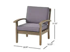 Ensemble de 4 pièces de sièges Peyton en bois d'acacia gris/gris foncé - Christopher Knight Home : Mobilier de conversation extérieur, coussins résistants aux intempéries