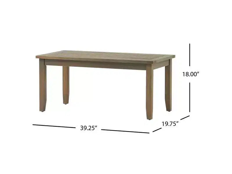 Ensemble de 4 pièces de sièges Peyton en bois d'acacia gris/gris foncé - Christopher Knight Home : Mobilier de conversation extérieur, coussins résistants aux intempéries