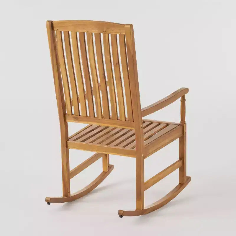 Arcadia 2pc Acacia Wood Rocking Chair and Side Table Set Teak - Christopher Knight Home: Weather-Resistant Outdoor Seating