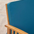 Carolina : Ensemble 5 fauteuils de club en acacia avec table basse, finition patine brune/bleu sarcelle foncé - Christopher Knight Home : Salon de jardin résistant aux intempéries