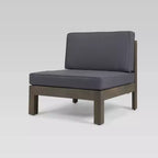 Oana 4pc Acacia Modular Sofa and Table Set - Gray/Dark Gray - Christopher Knight Home