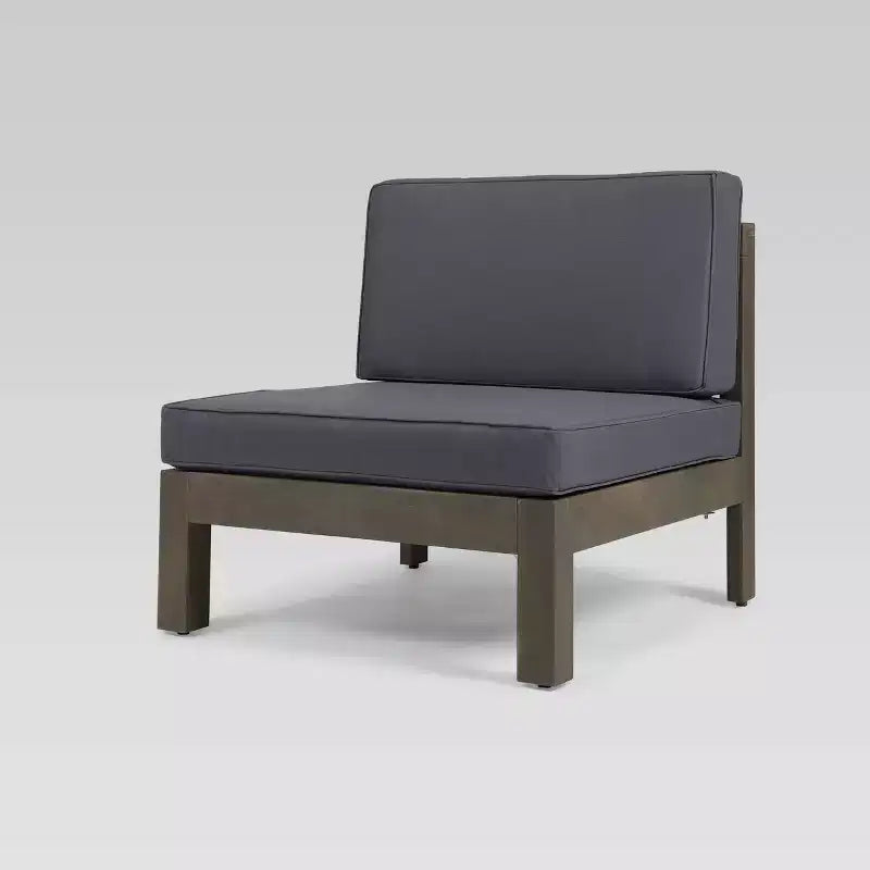 Oana 4pc Acacia Modular Sofa and Table Set - Gray/Dark Gray - Christopher Knight Home