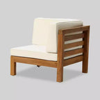 Ensemble de canapé sectionnel Oana 9 pièces en bois d'acacia – Teck/Beige – Christopher Knight Home : Meubles d'extérieur résistants aux intempéries