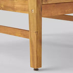 Illona 7pc Acacia Wood V-Shaped Sofa & Square Fire Table Set Teak/Crme/Light Gray- Christopher Knight Home