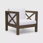 Brava 5pc Acacia Wood Sectional Sofa & Club Chair Set: Weather-Resistant Patio Set - Christopher Knight Home