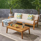 Grenada 5pc Acacia Sectional Patio Sofa Set Teak - Christopher Knight Home: Weather-Resistant Outdoor Furniture Set