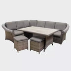 Leisure Made Walton 7pc Wicker Sectional in Gray Fabric