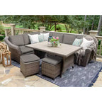 Leisure Made Walton 7pc Wicker Sectional in Gray Fabric