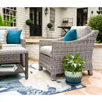Leisure Made Marietta 4pc Wicker Seating in Tan Fabric