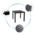 3pc Patio Dining Set with Small Square Side Table & Lightweight Sling Chairs - Captiva Designs: Outdoor Conversation Set