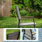 3pc Patio Dining Set with Small Square Side Table & Lightweight Sling Chairs - Captiva Designs: Outdoor Conversation Set