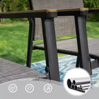 3pc Patio Dining Set with Small Square Side Table & Lightweight Sling Chairs - Captiva Designs: Outdoor Conversation Set